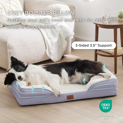 Bedsure Orthopedic Dog Beds Large Sized Dog - Washable Large Dog Cat Bed Waterproof, Comfort Dogs