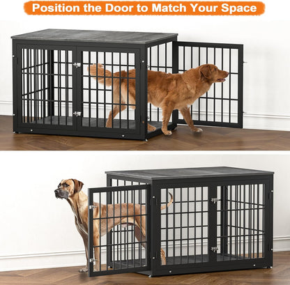 48 Inch Heavy Duty Dog Crate Furniture for Large Dogs, Decorative Pet House End Table, Extra Large