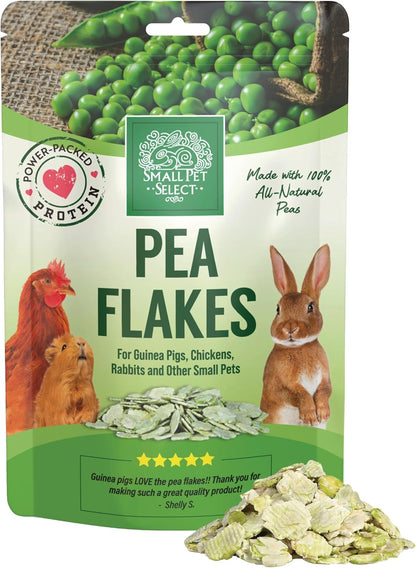 Small Pet Select - Pea Flakes, Treats for Rabbit Bunny, Guinea Pig, Chickens, Bunny, Hamster, and