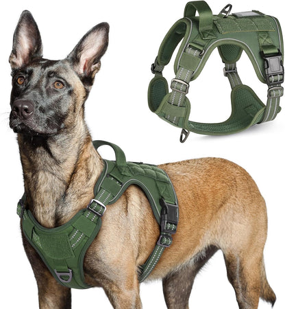 rabbitgoo Tactical Dog Harness for Large Dogs, No Pull Military Service Vest with Handle & Molle