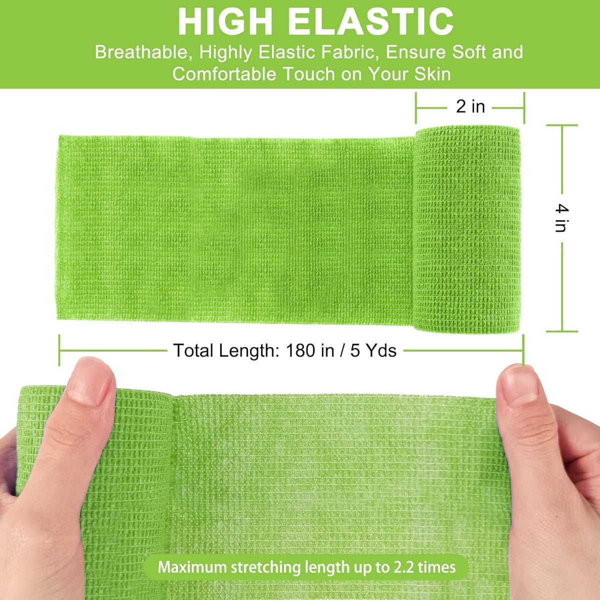 24 Pack Self Adhesive Bandage Wrap, 4” x 5 Yards Elastic Cohesive Bandage Wrap Self Adherent
