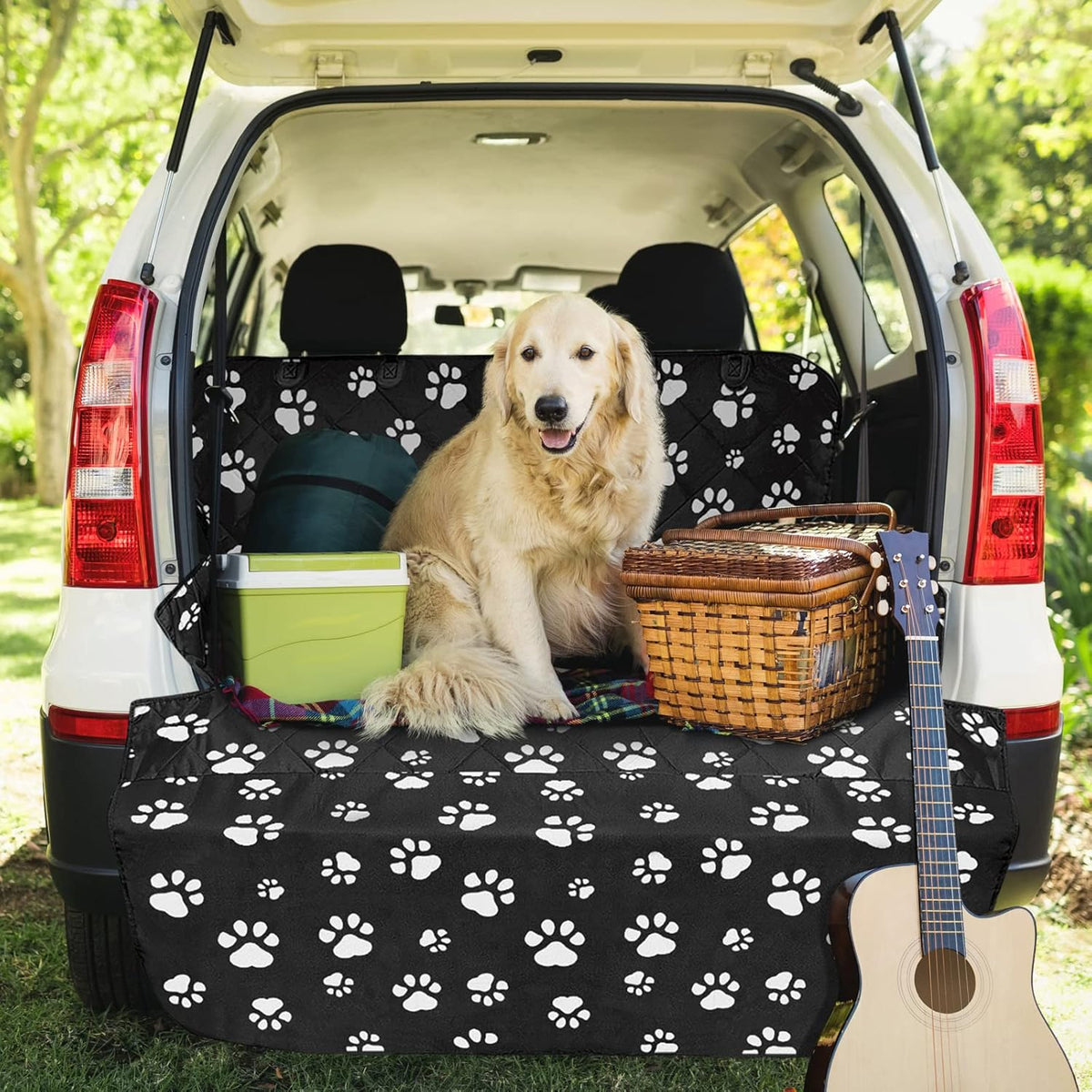 F-color SUV Cargo Liner for Dogs, Upgraded Extra Large Water Resistant Pet Cargo Cover Dog Seat