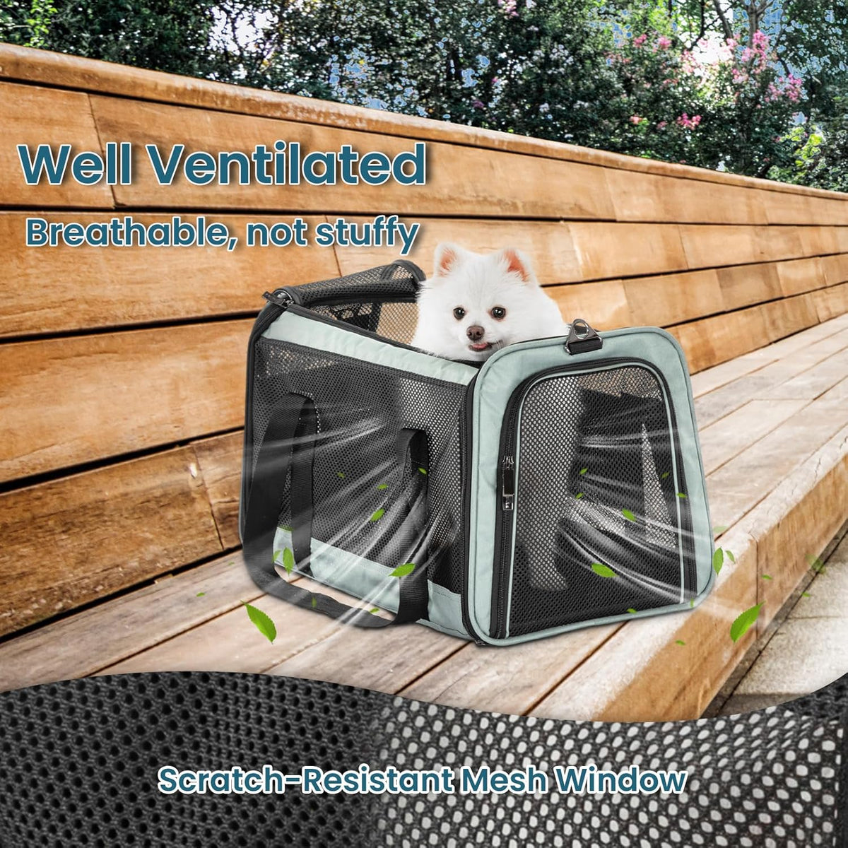 Petsfit Cat Carrier Dog Carrier, Large Capacity Lightweight Soft-Sided Pet Carrier for Travel, with