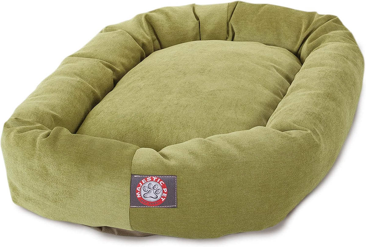 Majestic Pet 32 Inch Micro Velvet Calming Dog Bed Washable 32x23x7 (inch) – Cozy Soft Round Donut