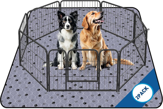 Fostanfly Non-Slip Washable Pee Pads for Dogs, 2 Pack Large 63"x63" Ultra-Absorbent and Leak-Proof