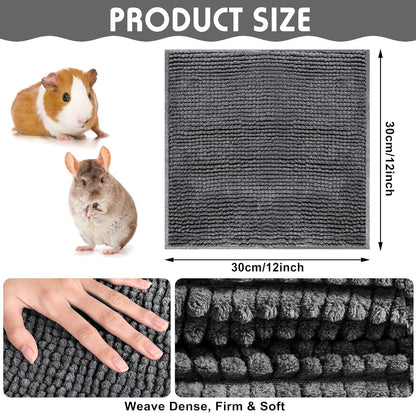 Amylove 4 Pcs Guinea Pig Cage Liner Guinea Pig Bedding Washable Fleece Pee Pads Reusable Small