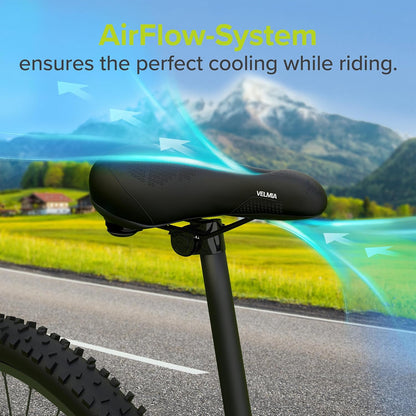 Velmia Bicycle Saddle - Comfortable Saddle for Men and Women - 3 Zone Concept - Waterproof Bicycle