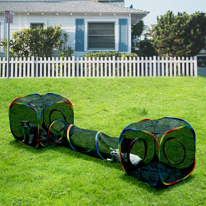 LUCKITTY Outdoor Rainbow Cat Enclosures Playground,Outside House for Indoor Cats Include Portable