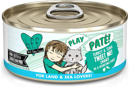 Weruva B.F.F. Play - Best Feline Friend Paté Lovers, Aw Yeah!, Turkey & Tuna Tweet Me! with Turkey