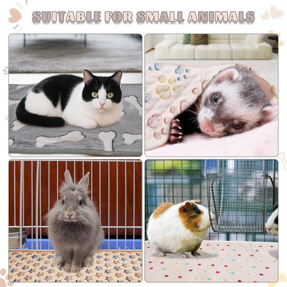 6 Pack Guinea Pig Cage Liner, Washable Guinea Pig Fleece Blankets Beding Accessories, Flannel Throw