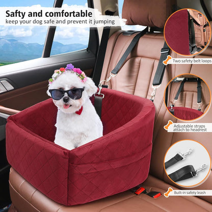 Dog Car Seat for Small Medium Dogs,Detachable Washable Dog Booster Seat Under 30lbs, Pet Car Seats