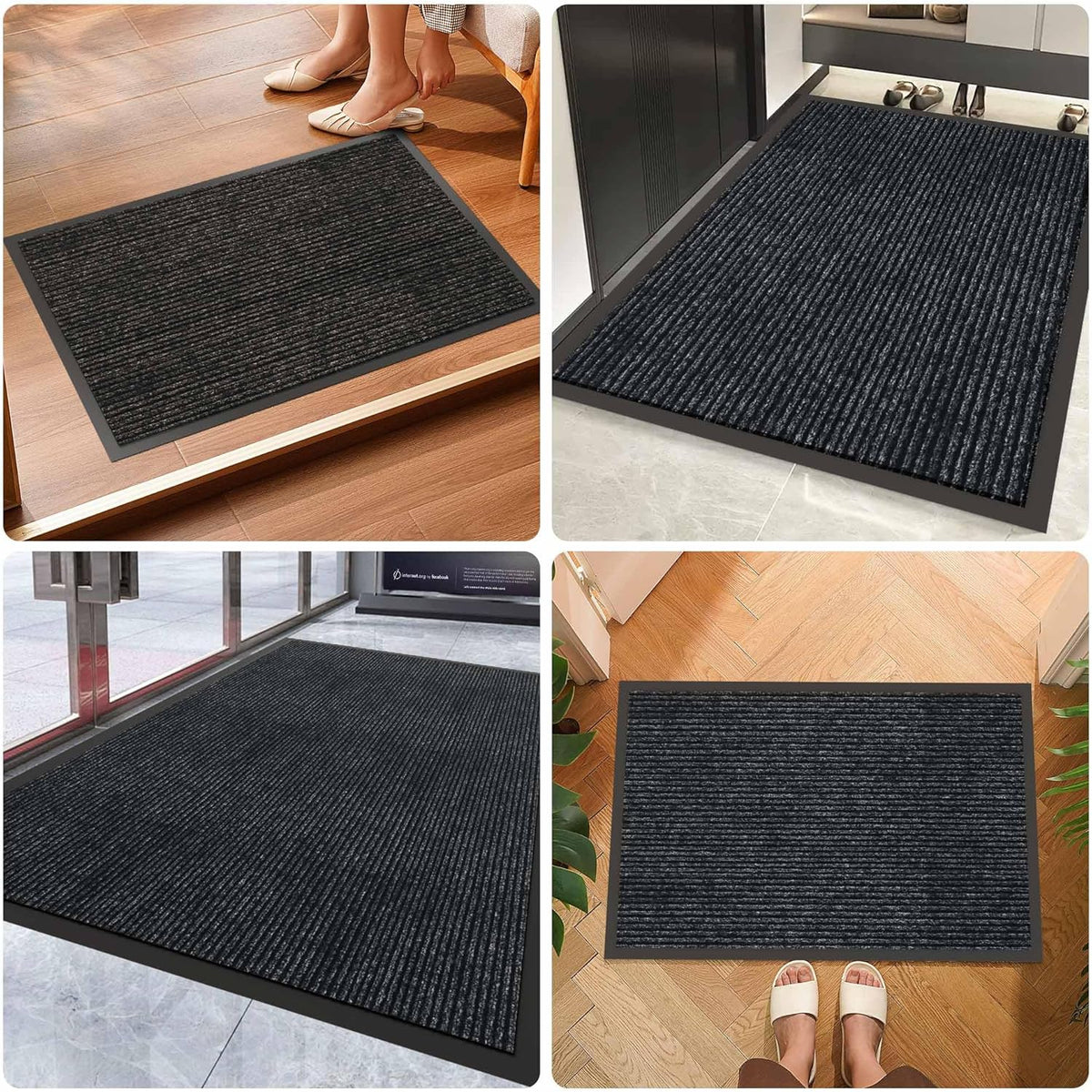 Front Door Mat, 10' x 3' Commercial Floor Mat, Heavy Duty Welcome Mat, Rubber Backing Non Slip