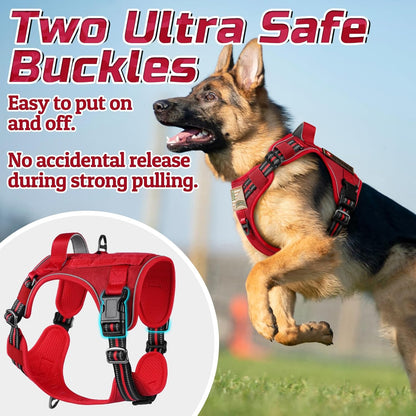 rabbitgoo Tactical Dog Harness for Small Dogs, No Pull Military Service Vest with Handle & Molle