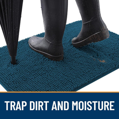 OLANLY Dog Door Mat for Muddy Paws 30x17, Absorbs Moisture and Dirt, Absorbent Non-Slip Washable
