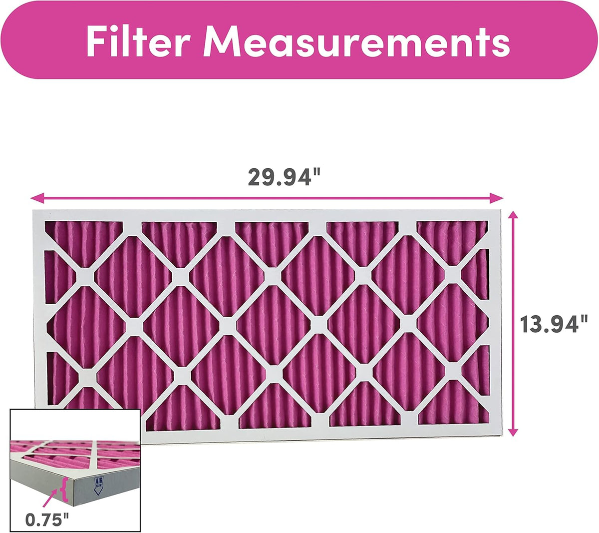 Colorfil 14x30x1 Air Filter (6-Pack) | Made in the USA | Color Changing | Remove Cat and Dog Odor |