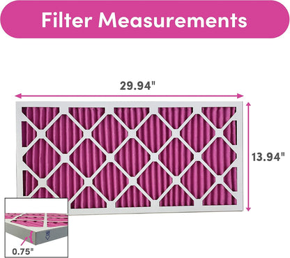 Colorfil 14x30x1 Air Filter (6-Pack) | Made in the USA | Color Changing | Remove Cat and Dog Odor |
