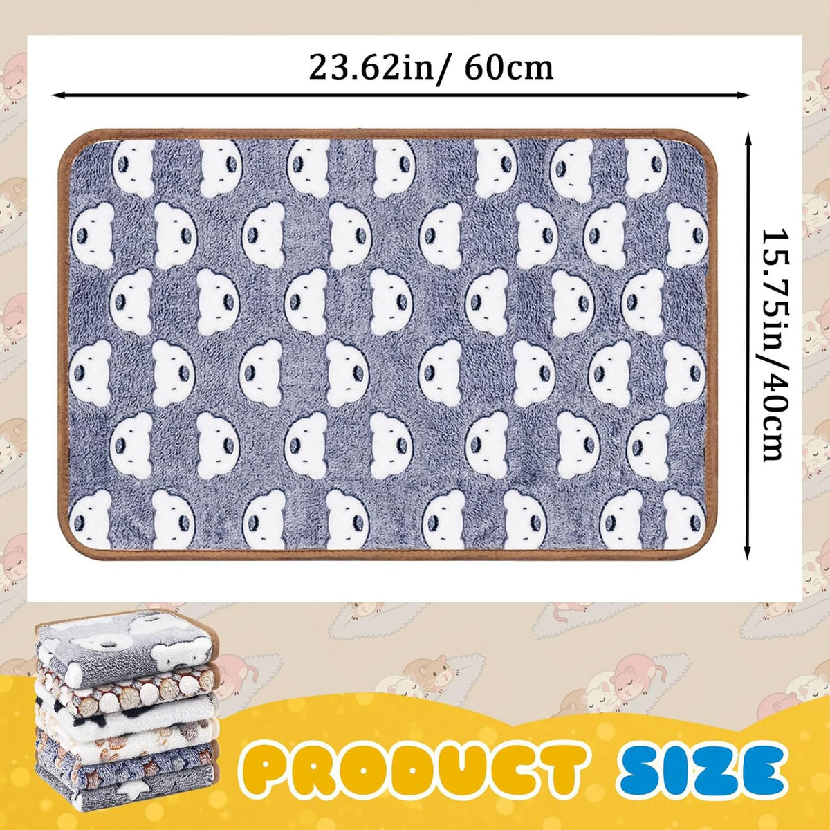 6 Pcs Guinea Pig Bedding Cage Liners Small Animal Flannel Blankets Sleep Mat Absorbent Reusable Pet