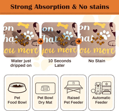 Pet Feeding Mat for Floors Waterproof Dog Mat for Food and Water Absorbent Quick Dry Non Slip mat