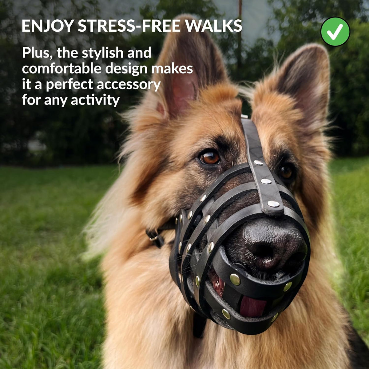 CollarDirect Dog Muzzle German Shepherd Dalmatian Doberman Setter Leather Basket Medium Large