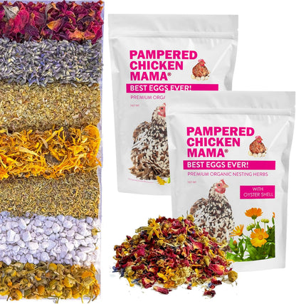 Pampered Chicken Mama Best Eggs Ever! Nesting Herbs for Chickens (2 Pounds Total) for Chicken