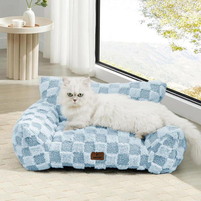 Cat Bed Cats Couch for Puppy and Kitten, Fluffy Pet Couch Small Dog Sofa Bed, Supportive Cat Sofa