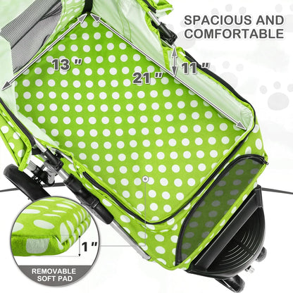 MoNiBloom 3 Wheels Pet Dog Cat Stroller for Small Medium Dogs Cats, Foldable Jogger Stroller
