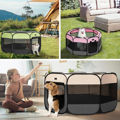 A 4 Pet Portable Cat Playpen for Small Dogs, 27" Small Kitten Playpen, Suitable for