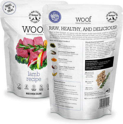 Woof Freeze Dried Dog Food - Lamb Recipe, High Protein, Dog Food Topper & Dog Treats, All Life
