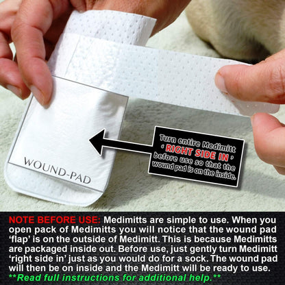 Medimitt Paw Bandages for Dogs, Cats and Pets – Stretchy Medical Booties, First Aid for Paws – Non