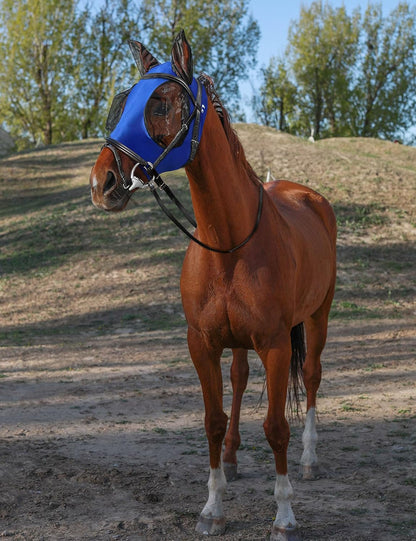 Horse Fly Mask with Ears, UV Protection Mask for Horses, Elasticity Mask with Big Mesh Eye Covers