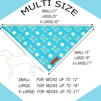 Realeaf Happy Easter Dog Bandanas 2 Pack, Reversible Pet Scarf for Boy and Girl, Premium Durable