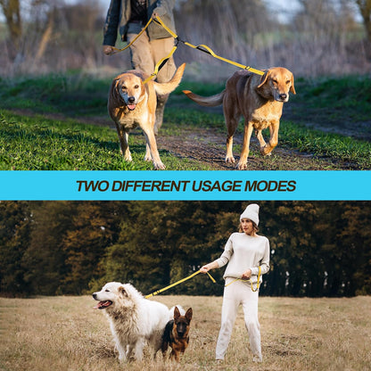 PetBonus Double Dog Leash, No Tangle Dual Leash, Reflective Walking Training Lead, 4 Comfortable