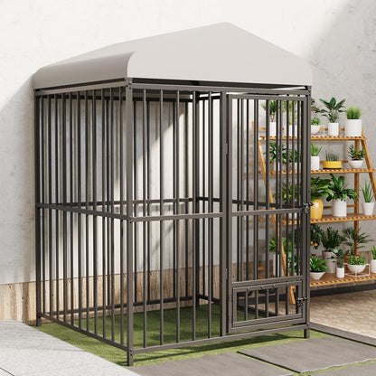 4x4x6 FT Outdoor Dog Kennel,Heavy-Duty Enclosures Outside with UV-Resistant Waterproof Roof Cover