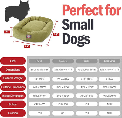 Majestic Pet 24 Inch Micro Velvet Calming Dog Bed Washable 24x19x7 (inch) – Cozy Soft Round Donut