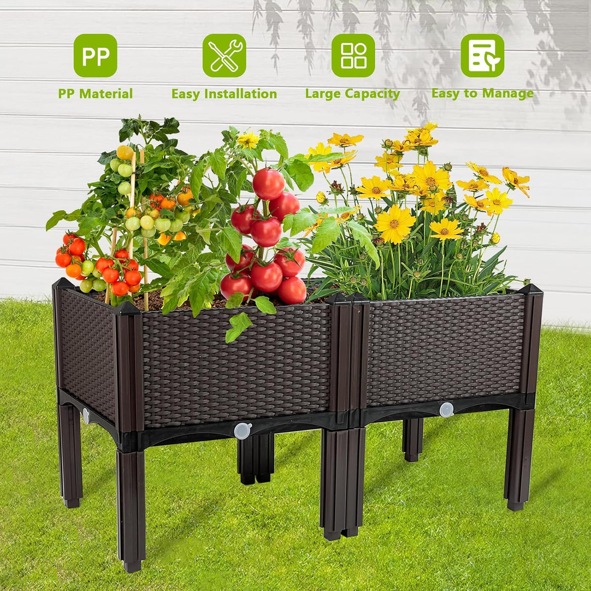 Raised Garden Bed with Legs Planters for Outdoor Plants pots Elevated Garden Boxes Garden Patio