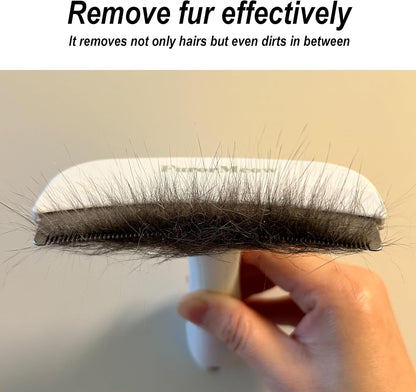 Pet Deshedding Tool with Curve Blade, Cat Grooming Brush, Tight V-shaped Teeth Shedding Comb for