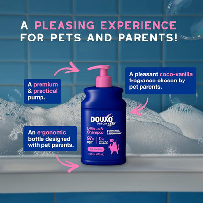DOUXO® Skin & Coat SPA - Ultra-Safe Dog Shampoo for Itchy Skin, 16 fl oz, Skin-Friendly Formula