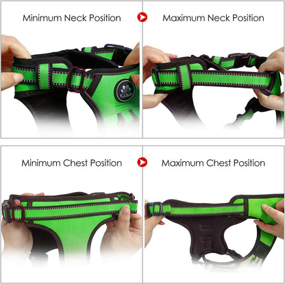 NESTROAD No Pull Dog Harness,Adjustable Oxford Dog Vest Harness with Leash,Reflective No-Choke Pet