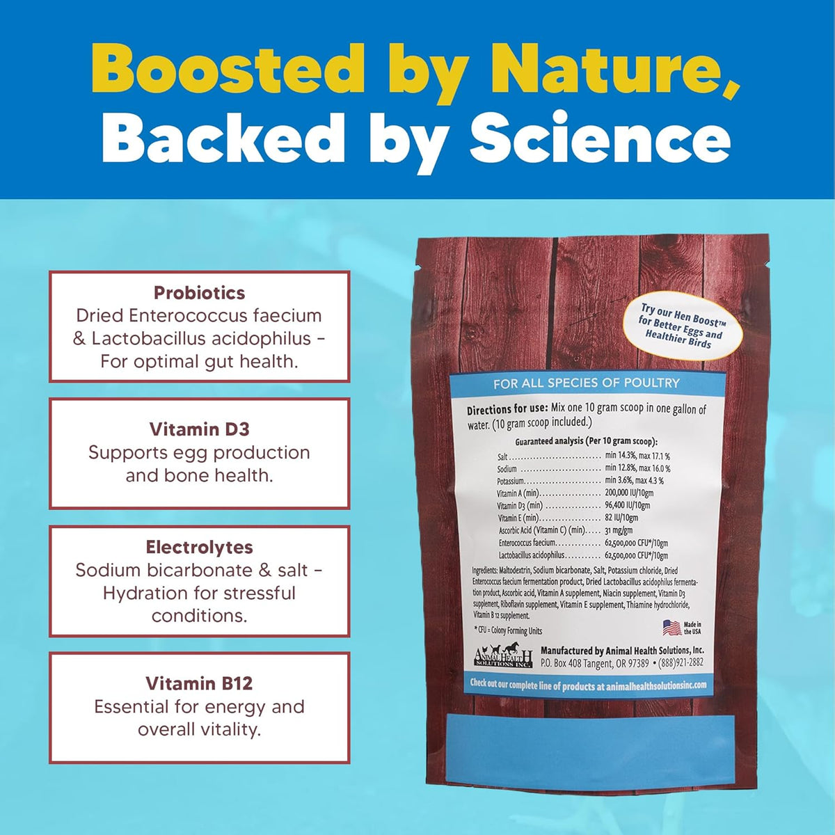 Equerry's Flock PRO Chick Boost Probiotic - Probiotics, Vitamins, Minerals and Electrolytes for