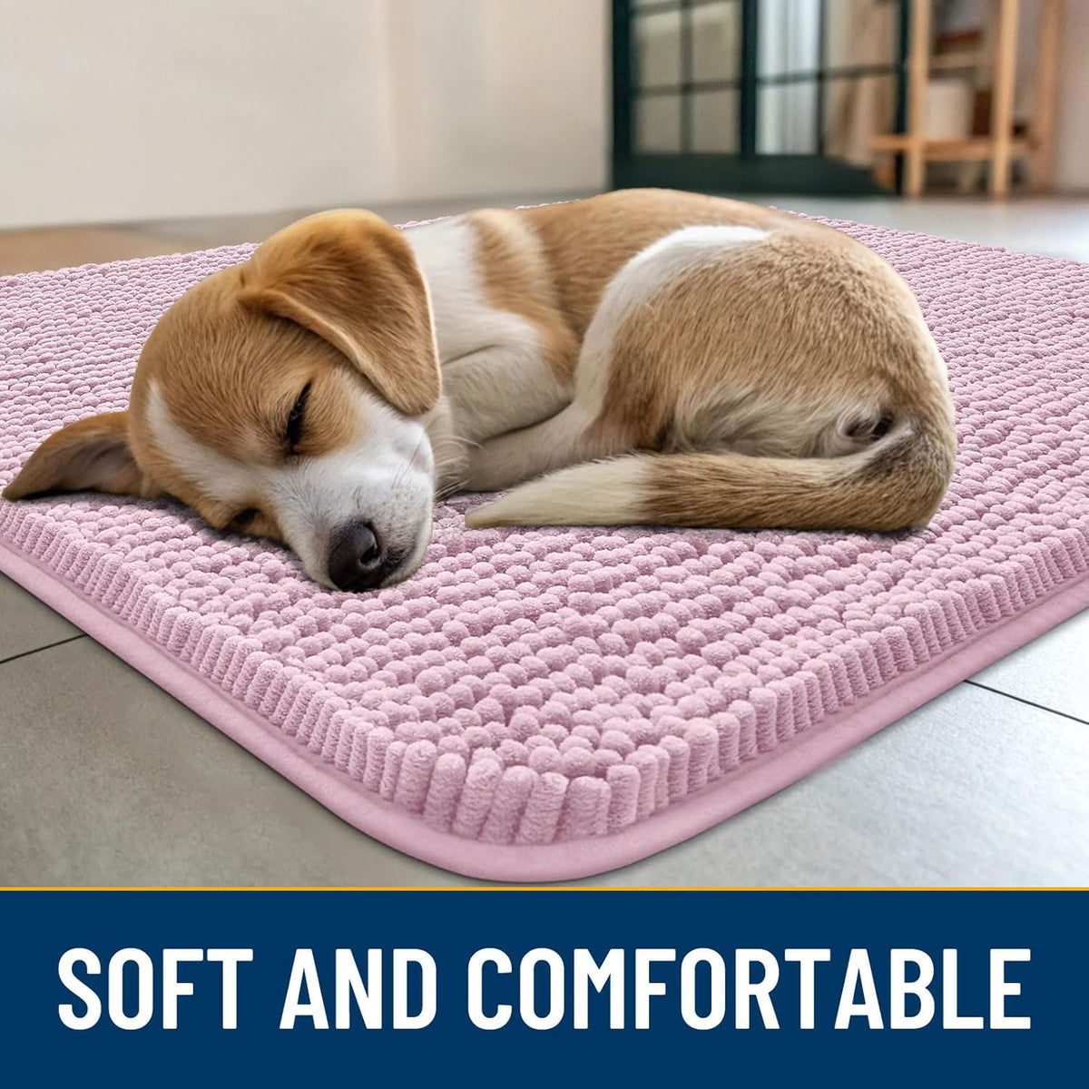 Smiry Dog Door Mat for Muddy Paws 24x16, Absorbs Moisture and Dirt Doormat, Non-Slip Washable Quick