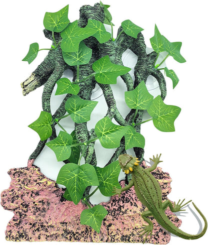 BNOSDM Reptile Climbing Branch,Crested Gecko Climb Corner Branch with Suction Cup,Bearded Dragon