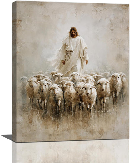 Jesus and Lamb Wall Art Christian Jesus Lamb Canvas Wall Decor Christ Religious Pictures painting