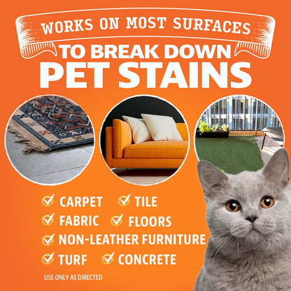 ANGRY ORANGE Cat Urine Odor Eliminator & Stain Remover, Pet-Friendly Deodorizer
