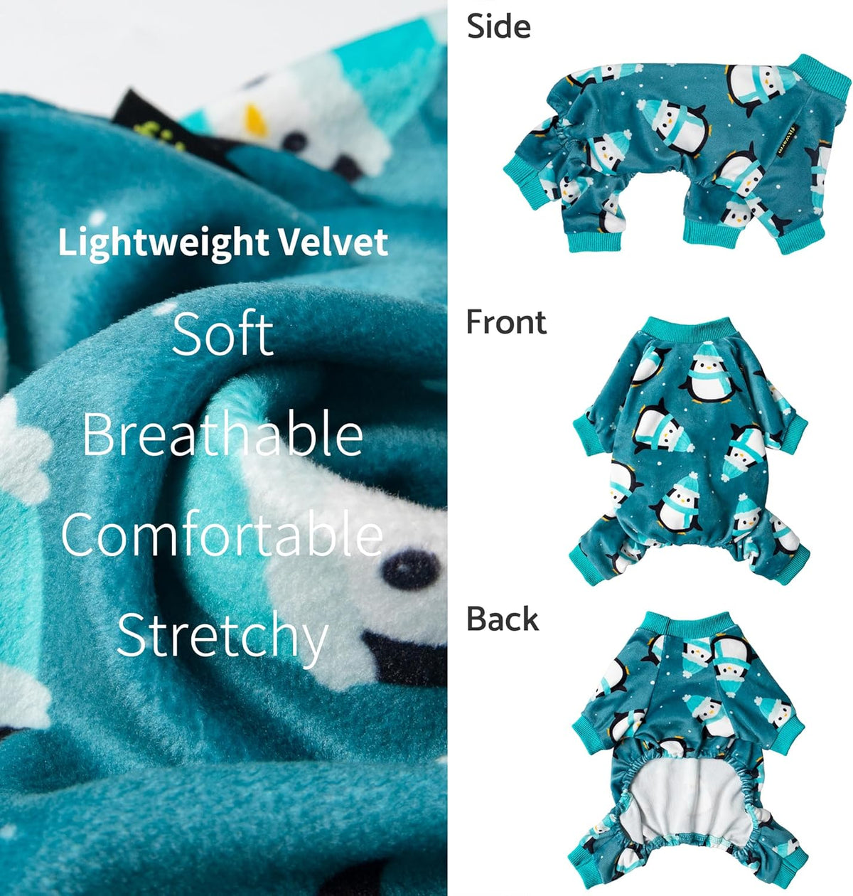 Fitwarm Cute Penguin Dog Pajamas, Dog Winter Clothes for Small Dogs Girl Boy, Cozy Dog Onesie, Soft