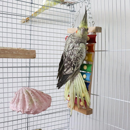 Colorful Bird Xylophone Toy, Suspensible Funny Xylophone Toy with 8 Metal Keys, Bird Cage Toy