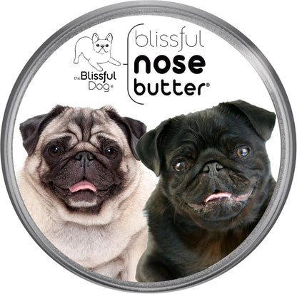 The Blissful Dog Pug Duo Nose Butter for Dry, Cracked Skin, Lick-Safe Dog Nose Balm with