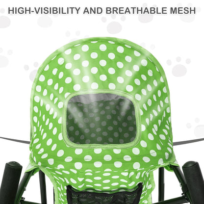 MoNiBloom 4 Wheels Pet Stroller, Easy-Fold Umbrella Shaped Dog Cat Jogger Stroller w/Storage Bag &