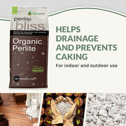 Perlite Bliss (24 Qts) - Organic Perlite for Plants - Coarse Perlite Bulk Soil Amendment - Chunky