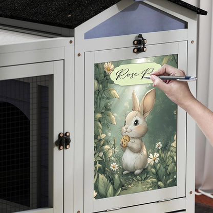COZIWOW 39inches Assembled Wood Rabbit Hutch Indoor，Wide Space Small Animal Houses with Removable