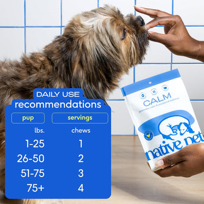 Native Pet Calming Chews for Dogs - Melatonin for Dogs Anxiety Relief - Grain Free All Natural Hemp